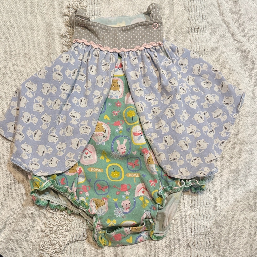 Matilda Jane Blue and Green Animal Print Diaper Cover